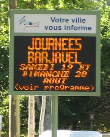 Annonce des Journes Barjavel 2006
sur le journal lumineux de la ville